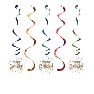 Bulk Pack of 10 Birthday Stripes Dizzy Danglers Assorted