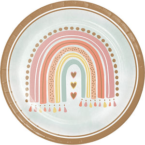 Bulk Pack of 16 Boho Rainbow Dinner Plate