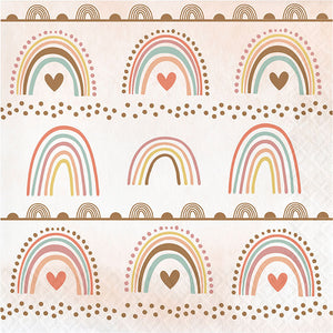 Bulk Pack of 32 Boho Rainbow Luncheon Napkin