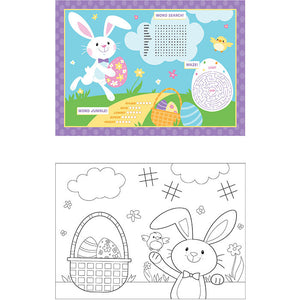 Bulk Pack of 16 Easter Activity Placemats