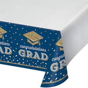 Bulk Pack of 2 Glittering Grad Paper Tablecover, 54" x 102"