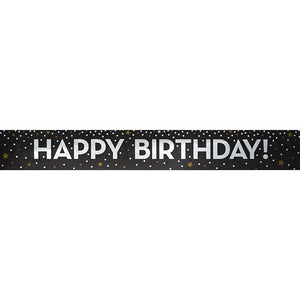 12ct Bulk Gold and Silver Happy Birthday Foil Banners