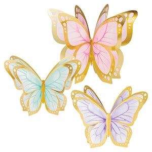 Bulk Pack of 6 Butterfly Shimmer 3D Foil Centerpiece