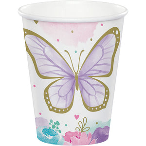 Bulk Pack of 16 Butterfly Shimmer Hot/Cold Cup 9Oz