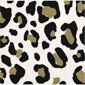 Bulk Pack of 32 Leopard Beverage Napkin