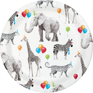 Bulk Pack of 24 Party Animals Paper Dessert Plate