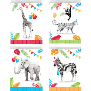 Bulk Pack of 16 Party Animals Paper Treat Bags Asstd Designs