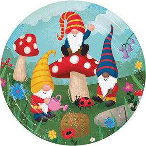 Bulk Pack of 16 Party Gnomes Dinner Plate