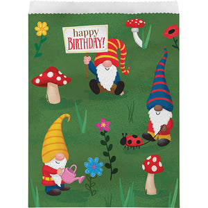 Bulk Pack of 16 Party Gnomes Large Paper Treat Bags