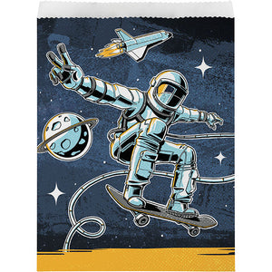 Bulk Pack of 16 Space Skater Large Paper Treat Bags