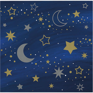 Bulk Pack of 32 Starry Night Beverage Napkin