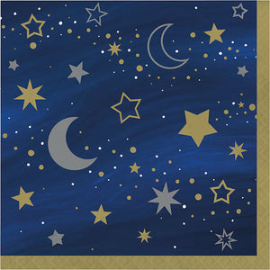 Bulk Pack of 32 Starry Night Luncheon Napkin