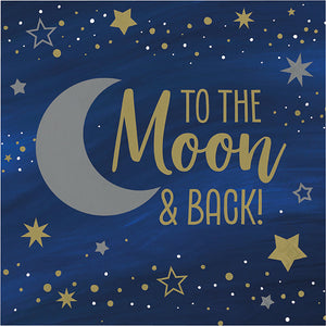 Bulk Pack of 32 Starry Night "Moon & Back" Luncheon Napkin