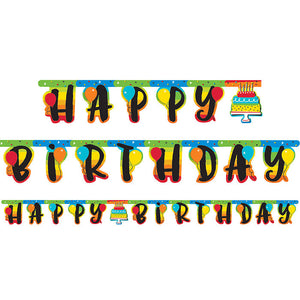 Bulk Pack of 2 Hoppin' Birthday Cake Jointed Banner Lg