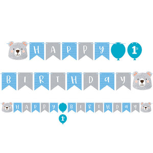 Bulk Pack of 2 Birthday Bear Happy Birthday Banner W/ Sticker