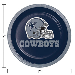 Bulk Pack of 24 Dallas Cowboys Paper Dessert Plates