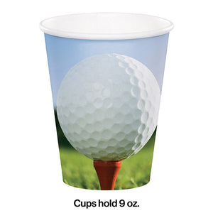 Bulk Pack of 16 Sports Fanatic Golf Hot/Cold Paper Cups 9 Oz