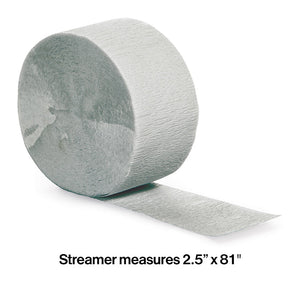 Bulk Pack of 5 Shimmering Silver Crepe Streamers 81 ft