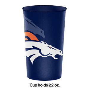 Bulk Pack of 4 Denver Broncos 22 Oz Plastic Cup