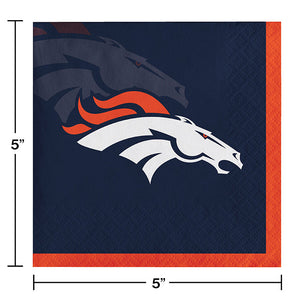 Bulk Pack of 48 Denver Broncos Beverage Napkins