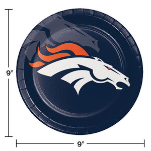 Bulk Pack of 16 Denver Broncos Paper Plates