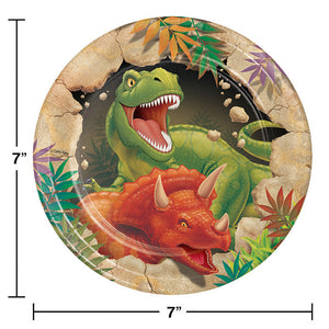 Bulk Pack of 16 Dinosaur Paper Dessert Plates