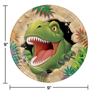 Bulk Pack of 16 Dinosaur Paper Plates