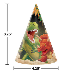 Bulk Pack of 16 Dinosaur Party Hats