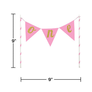 Bulk Pack of 2 1st Birthday Girl Cake Banner