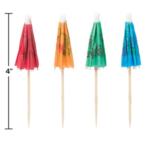 Bulk Pack of 24 Wooden Picks, Parasol 4"