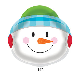 Bulk Pack of 2 Plastic Tray 14" Snowman