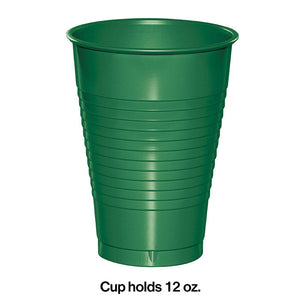 Bulk Pack of 40 Emerald Green 12 Oz Plastic Cups