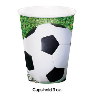 Bulk Pack of 16 Sports Fanatic Soccer Hot/Cold Paper Cups 9 Oz