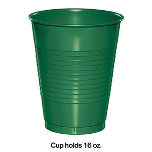 Bulk Pack of 40 Emerald Green 16 Oz Plastic Cups