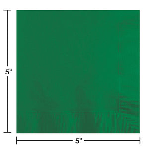 Bulk Pack of 100 Emerald Green Beverage Napkin 2Ply