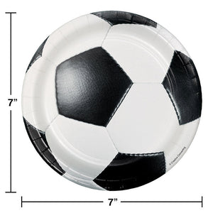 Bulk Pack of 24 Soccer Paper Dessert Plates