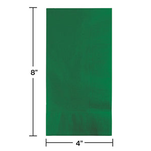 Bulk Pack of 100 Emerald Green Dinner Napkins 2Ply 1/8Fld