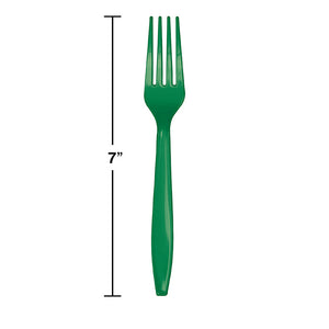 Bulk Pack of 100 Emerald Green Plastic Forks