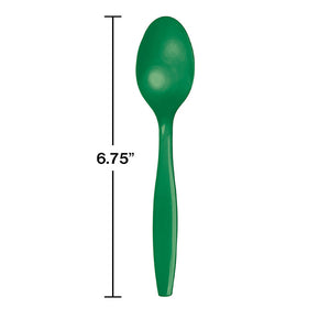 Bulk Pack of 100 Emerald Green Plastic Spoons