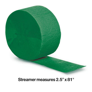 Bulk Pack of 5 Emerald Green Crepe Streamers 81 ft