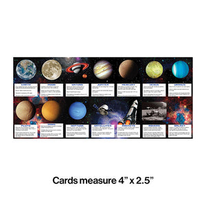 Bulk Pack of 28 Space Blast Favor Fact Cards