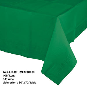 Bulk Pack of 2 Emerald Green Tablecover 54"X 108" Polylined Tissue