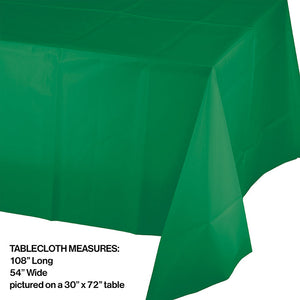 Bulk Pack of 2 Emerald Green Tablecover Plastic 54" X 108"