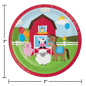 Bulk Pack of 24 Farm Fun Dessert Plates