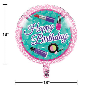 Bulk Pack of 2 Sparkle Spa Party! Metallic Balloon 18"