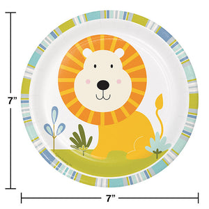 Bulk Pack of 16 Happy Jungle Dessert Plates, Lion