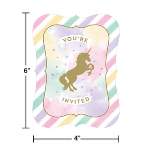 Bulk Pack of 16 Unicorn Sparkle Invitation Postcard