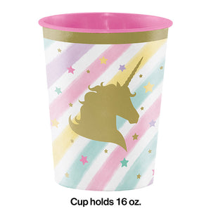 Bulk Pack of 4 Unicorn Sparkle Plastic Keepsake Cup 16 Oz