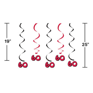 Bulk Pack of 10 60th Birthday Dizzy Danglers