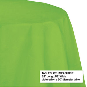 Bulk Pack of 2 Fresh Lime 82" Round Polylined Tissue Tablecover